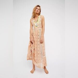 Free People Shine On sheer crochet midi dress